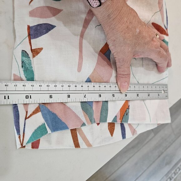 Cynthia Rowley Linen Floral Cropped Pants Size Small Tropical Multicolor - Picture 11 of 11